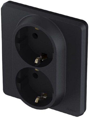 Розетка с заземлением без рамки Legrand Inspiria 1-м. 2 мод. антрацит фото Розетка с заземлением без рамки Legrand Inspiria 1-м. 2 мод. антрацит картинка